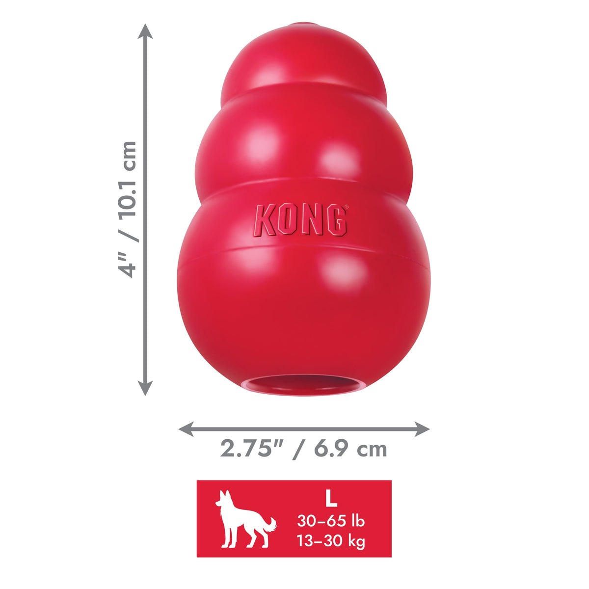 KONG® Classic Rubber Dog Toy for Average Chewers, Large, for Dogs Between 30-65 lbs