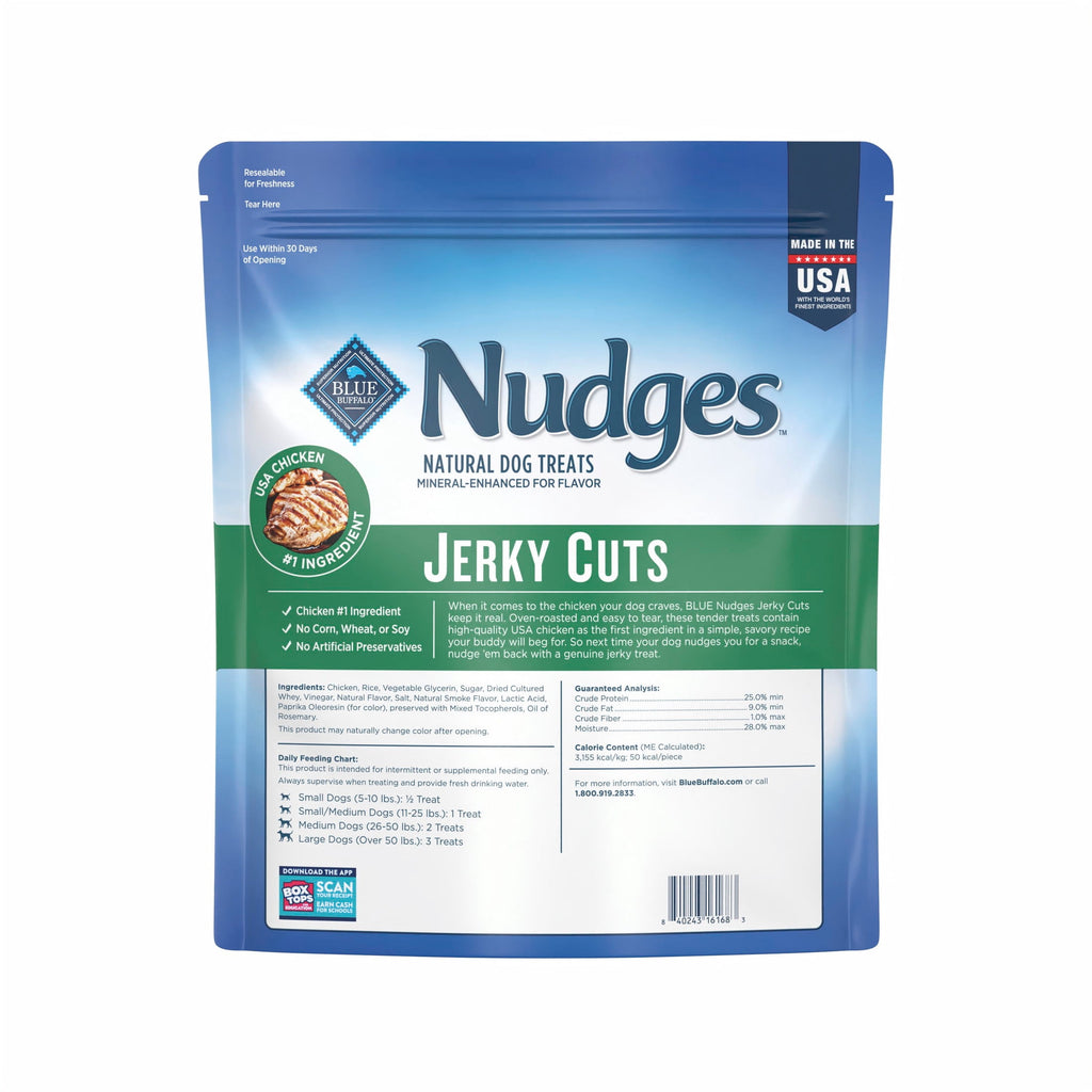 Blue Buffalo Nudges Jerky Cuts, Natural Dog Treats, Chicken Jerky, 28oz Bag