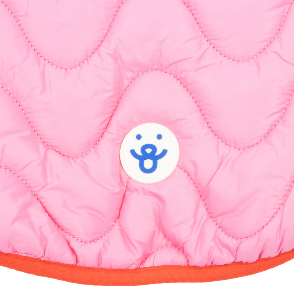 Oodles Quilted Fall Puffer Dog Jacket, Pink, Small