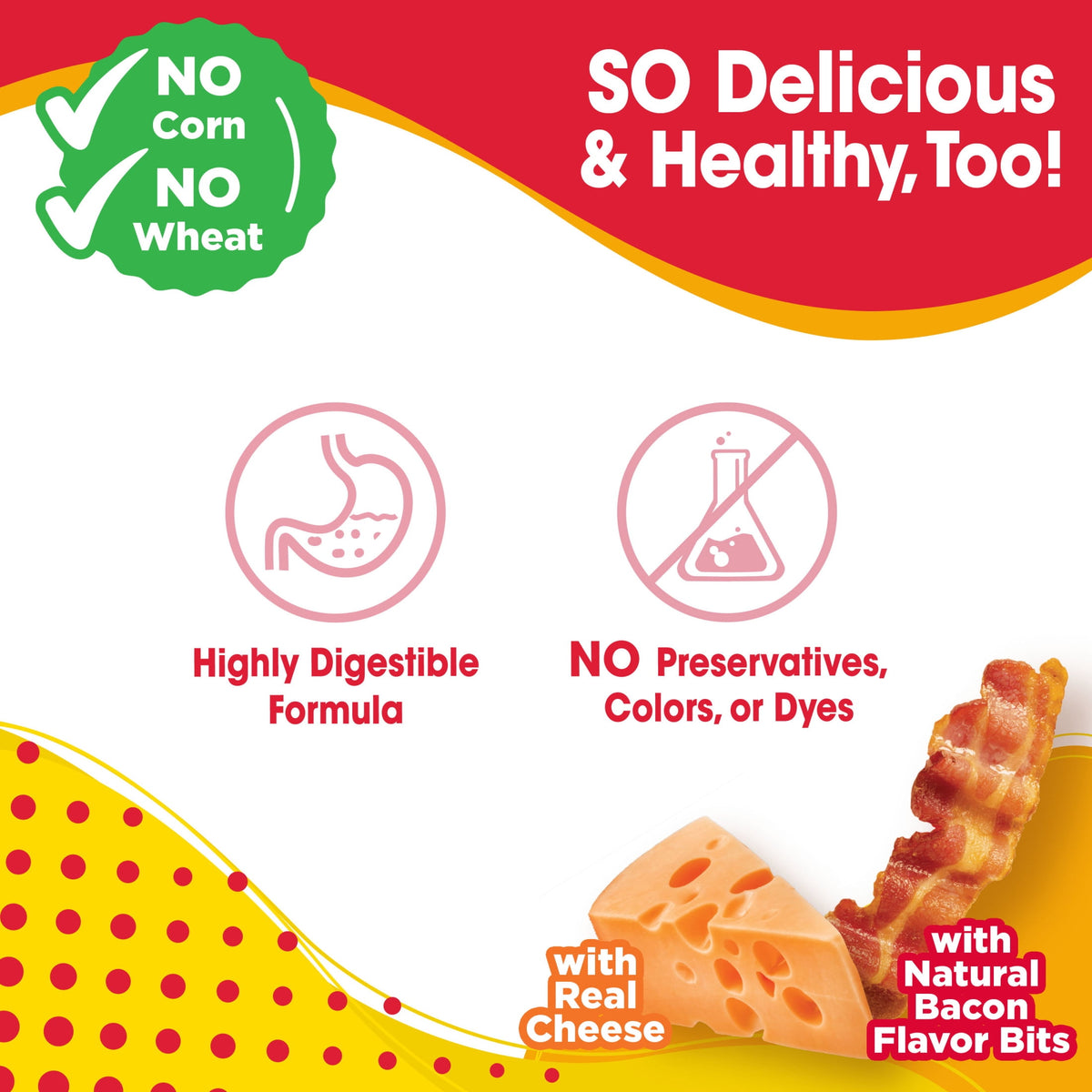 Nylabone Nubz Flavor Bursts Natural Dog Treats for Large Dogs, Bacon & Cheese Flavor Dog Bones, Large - 30+ lbs., 20 Count
