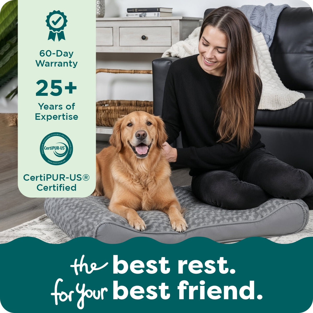 Furhaven Pet Products Luxe Lounger Large Orthopedic Contour Dog Bed, Gray, 38 lb limit