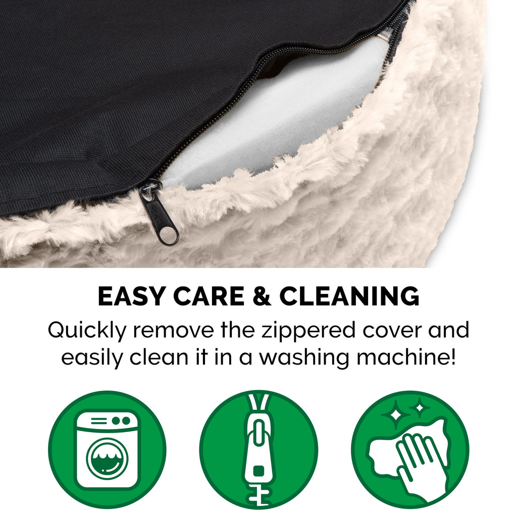 FurHaven Pet Products Ultra Plush Oval Pet Bed for Dogs & Cats - Gray, Small