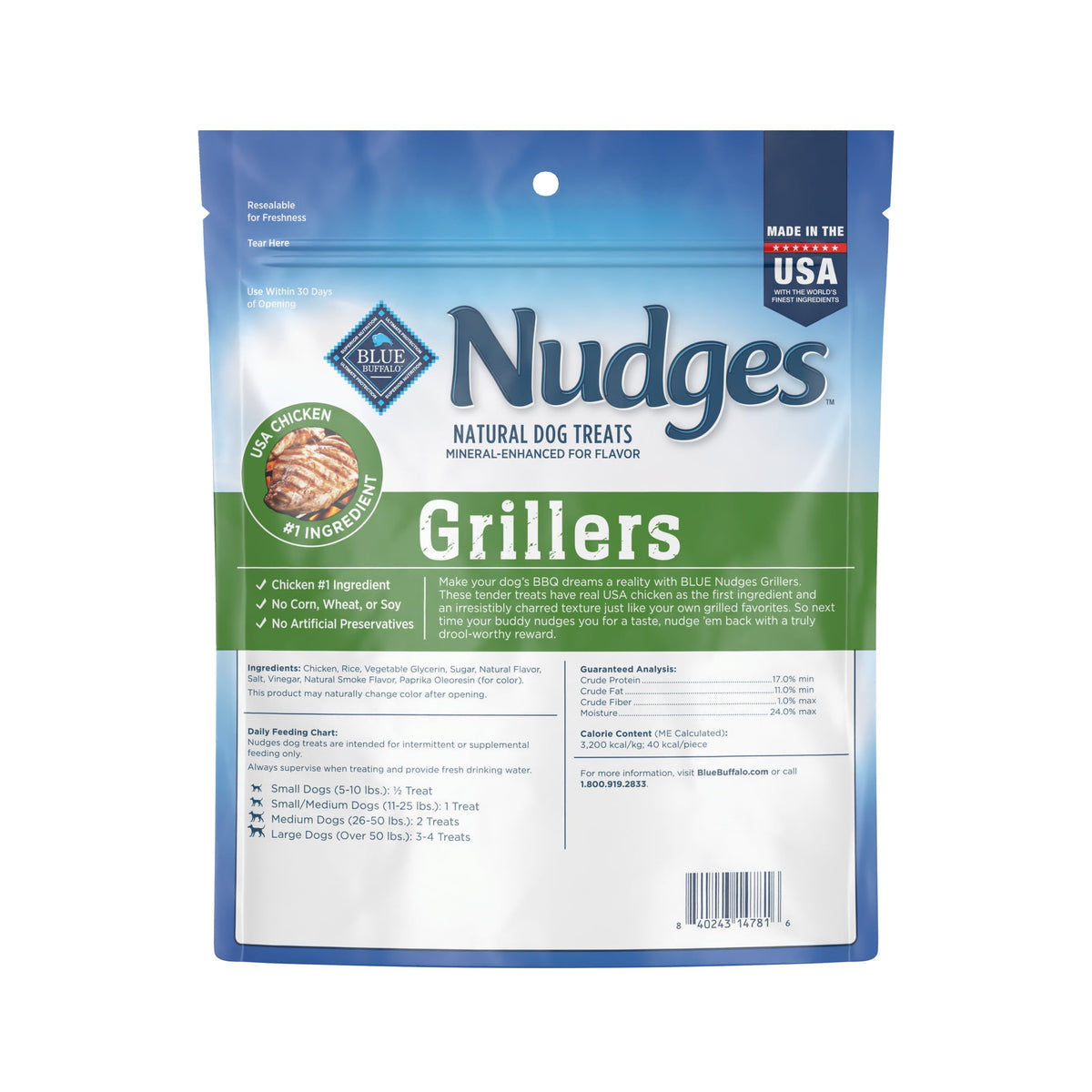 Blue Buffalo Nudges Grillers, Natural Dog Treats, Chicken, 28oz Bag