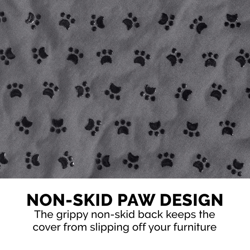 FurHaven Pawprint Non-Skid Sofa and Chair Furniture Protector for Dogs and Cats - Sofa, Dark Brown