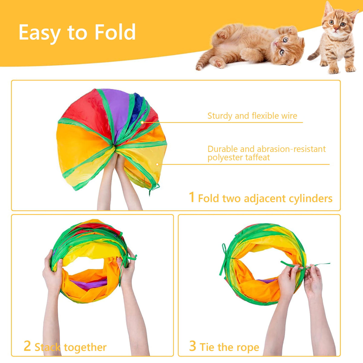 Semfri Cat Toys Tunnels Collapsible Pets Cat Jungle Tunnels Kitty Toys Balls