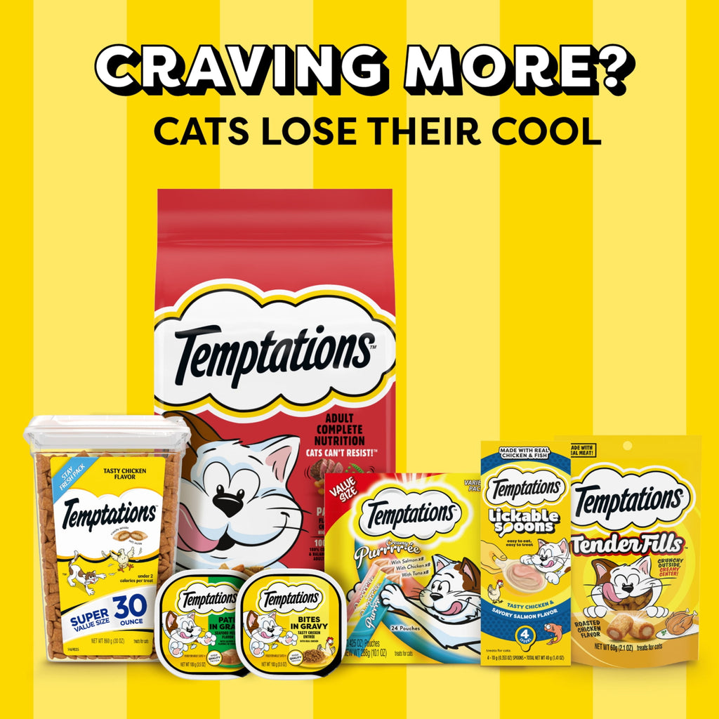 Temptations Jumbo Stuff Tempting Tuna Flavor Crunchy And Soft Treats For Cats, 14 Oz Tub