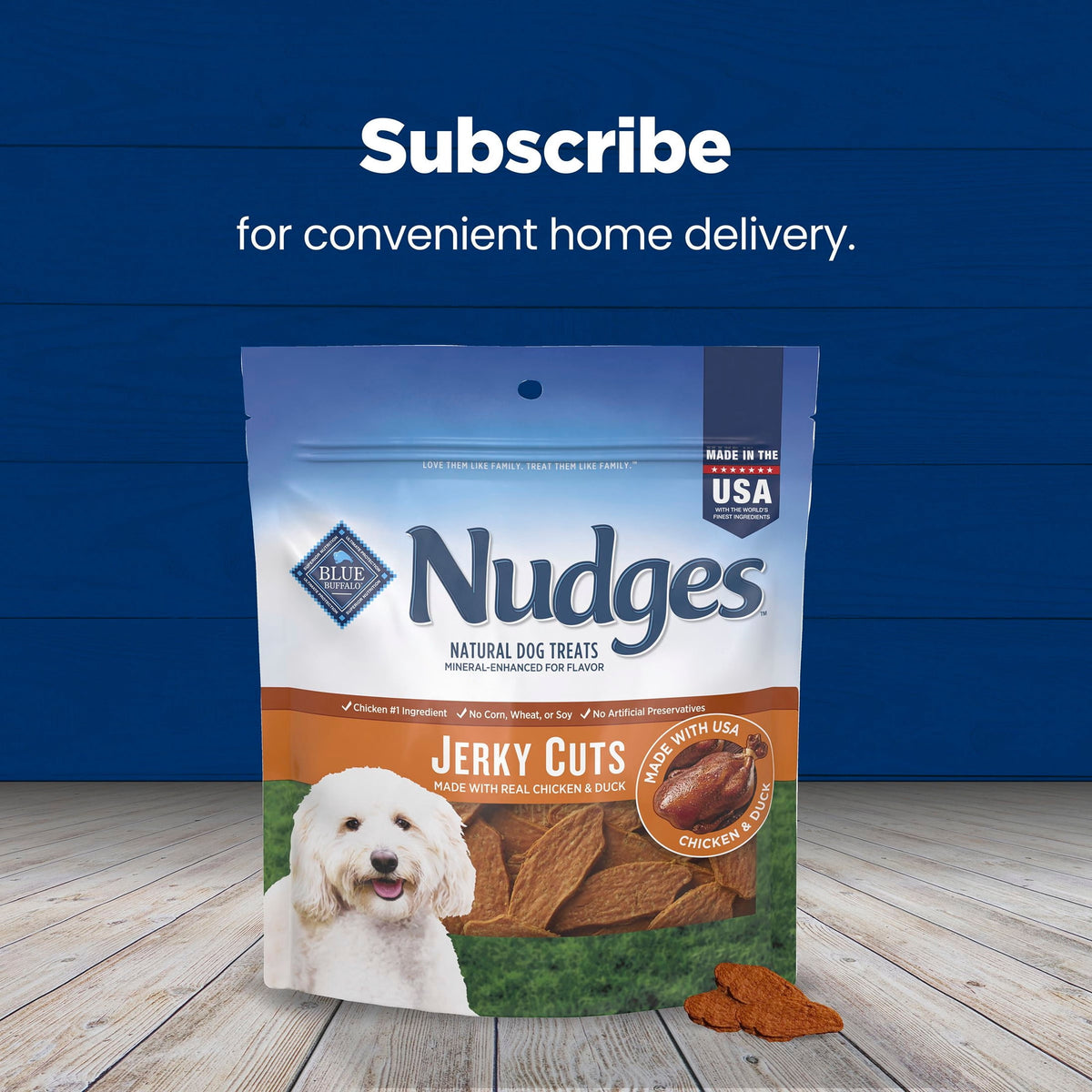 Blue Buffalo Nudges Jerky Cuts, Natural Dog Treats, Duck Jerky, 28oz Bag