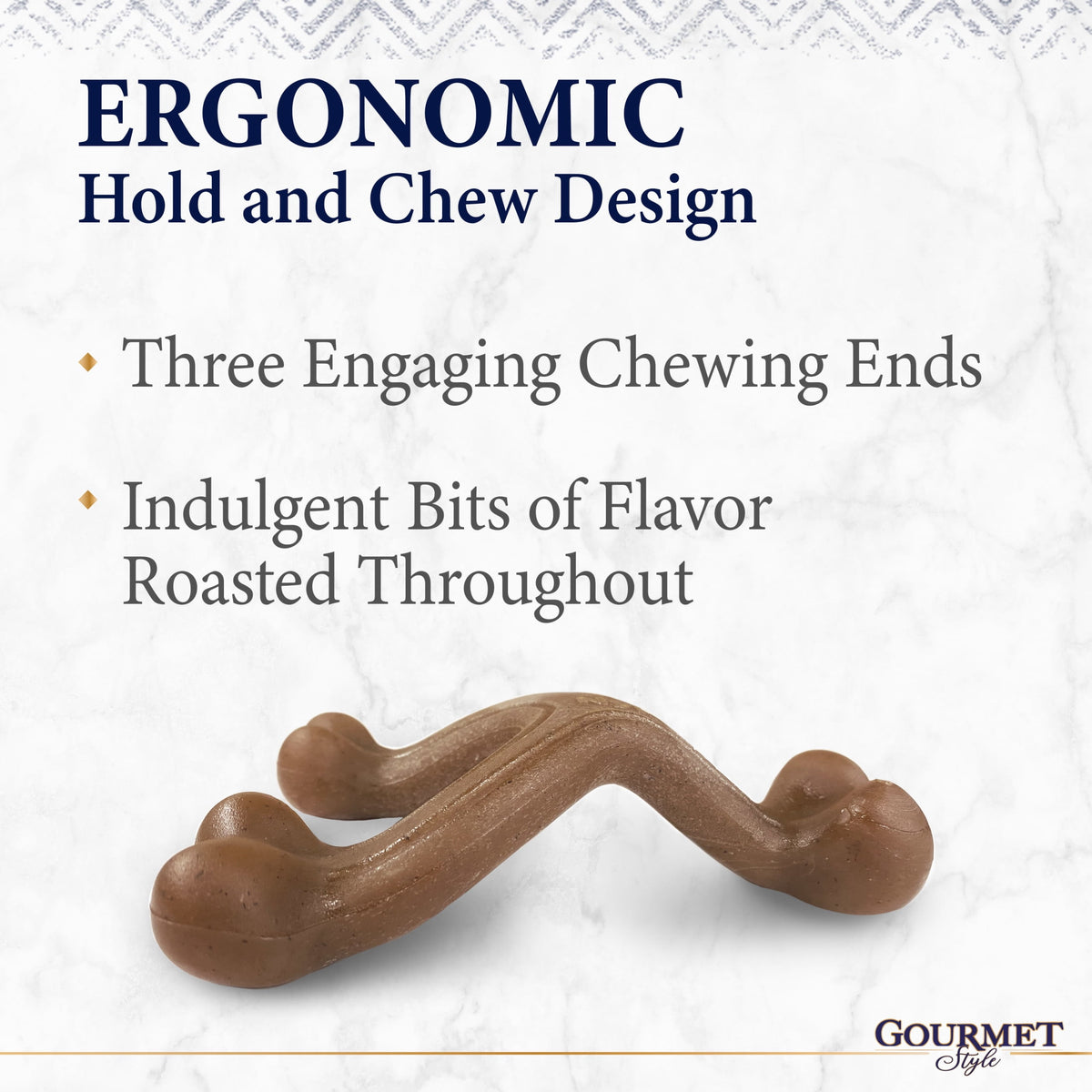 Nylabone Strong Chew Gourmet Style Wishbone Dog Toy, Dog Chew Toy, Peanut Butter Flavor, Large, 1 Count