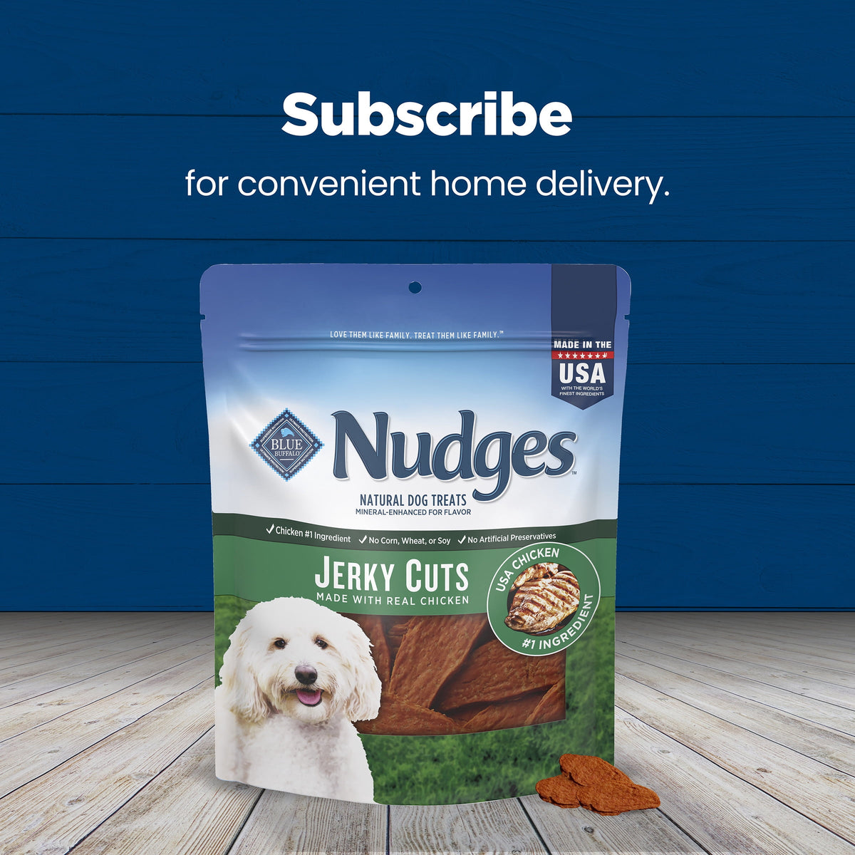 Blue Buffalo Nudges Jerky Cuts, Natural Dog Treats, Chicken Jerky, 28oz Bag