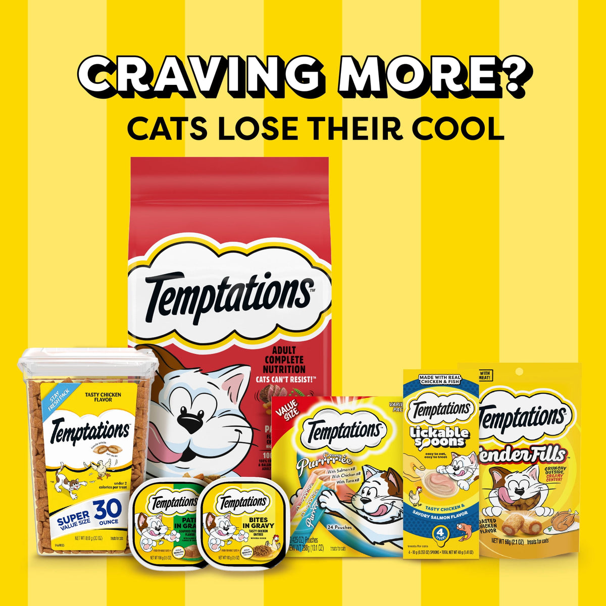 Temptations Creamy Puree Salmon and Chicken Flavor Crunchy Treats for Cats, 6.7 oz Pouches (16 Pack)
