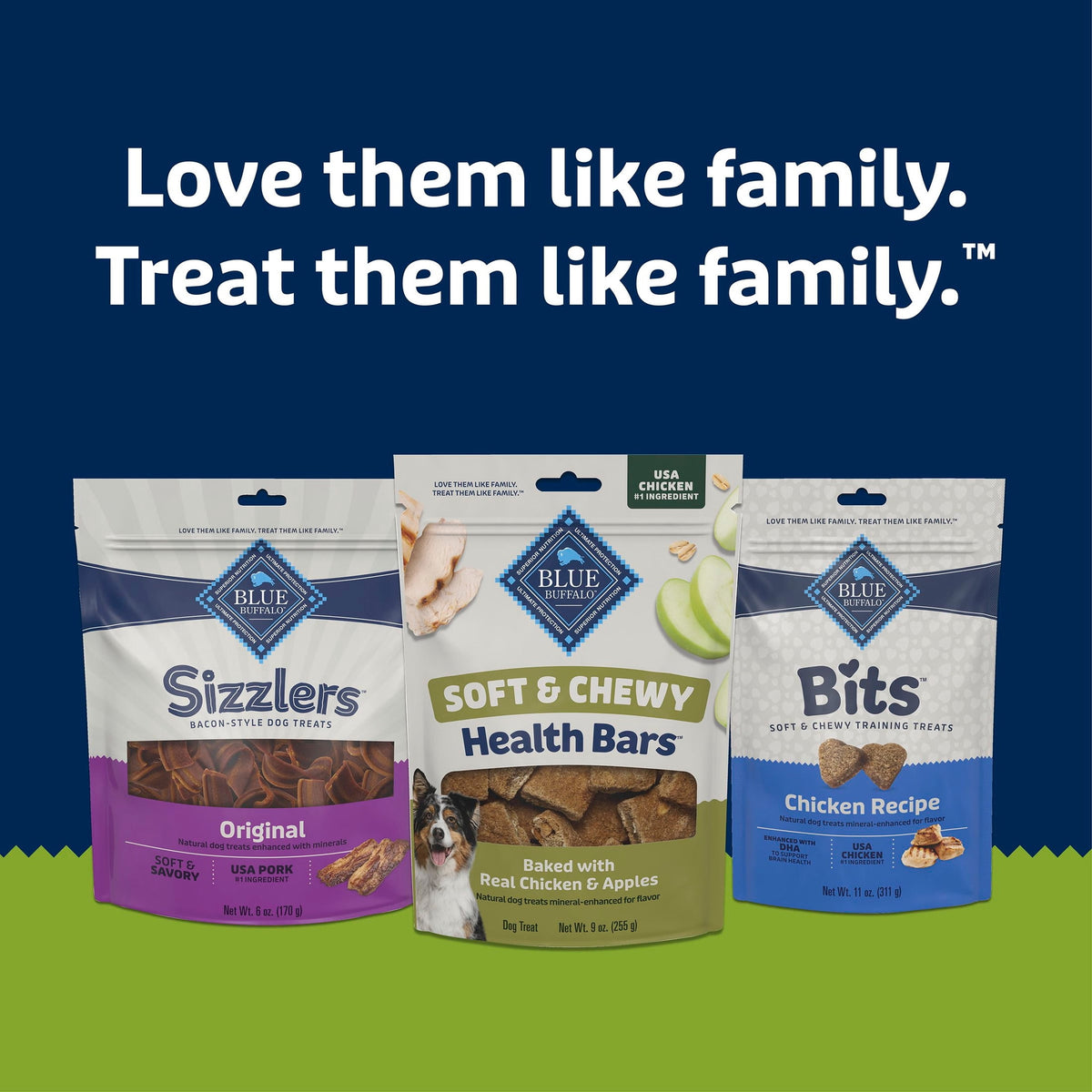 Blue Buffalo Soft & Chewy Health Bars Baked with Real Chicken & Apples, Dog Treats, 9 oz.