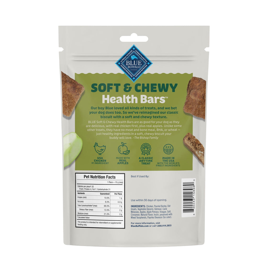 Blue Buffalo Soft & Chewy Health Bars Baked with Real Chicken & Apples, Dog Treats, 9 oz.