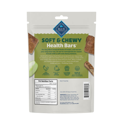 Blue Buffalo Soft & Chewy Health Bars Baked with Real Chicken & Apples, Dog Treats, 9 oz.