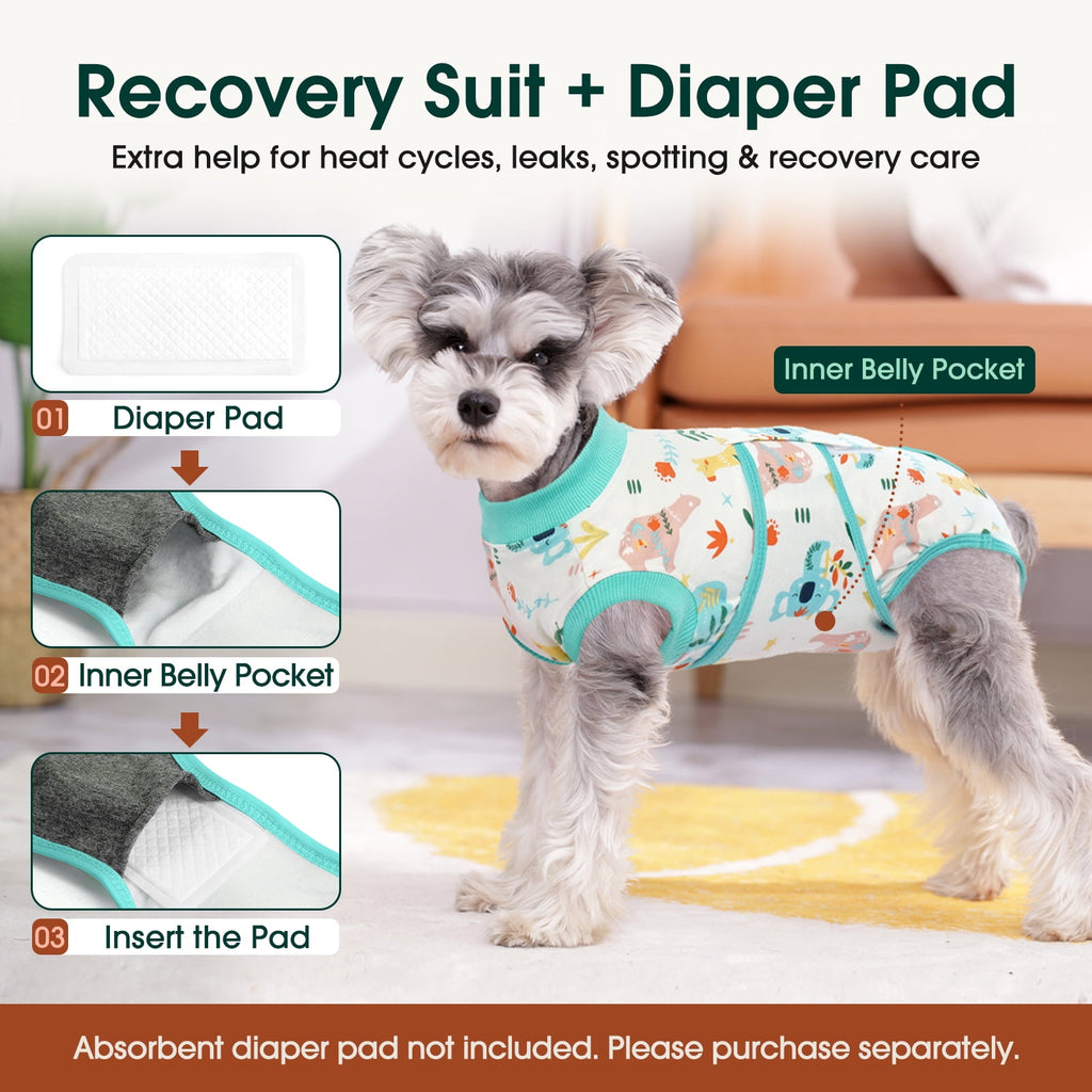 Kuoser Dog Surgical Recovery Suit Dogs Cat Onesie after Surgery,Brown,XL