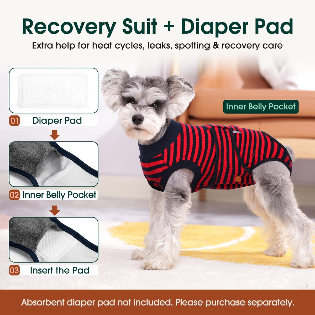 Kuoser Dog Surgical Recovery Suit Dog Cat Onesie after Surgery,Pink,L