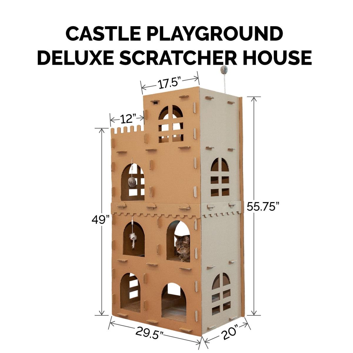 Furhaven Townhouse Multi-Level Cat Scratcher Hideout w/ Catnip - Cardboard Brown, One Size Townhouse Playground One Size Corrugated Scratcher