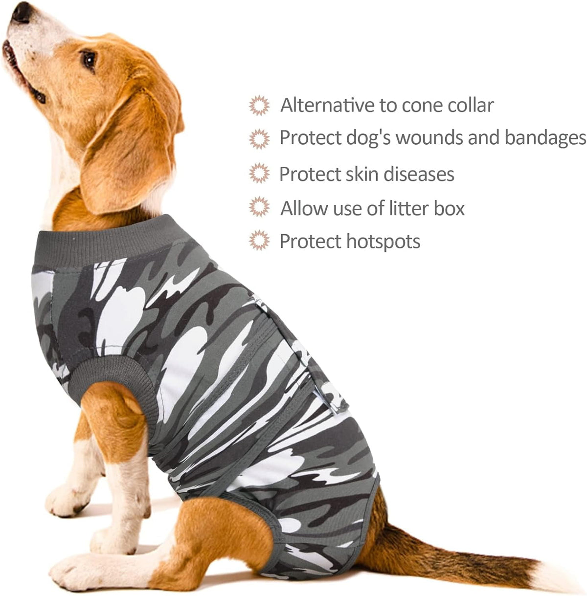Kuoser Recovery Suit for Dogs Cats after Surgery, Professional Dog Cat Onesie, XS