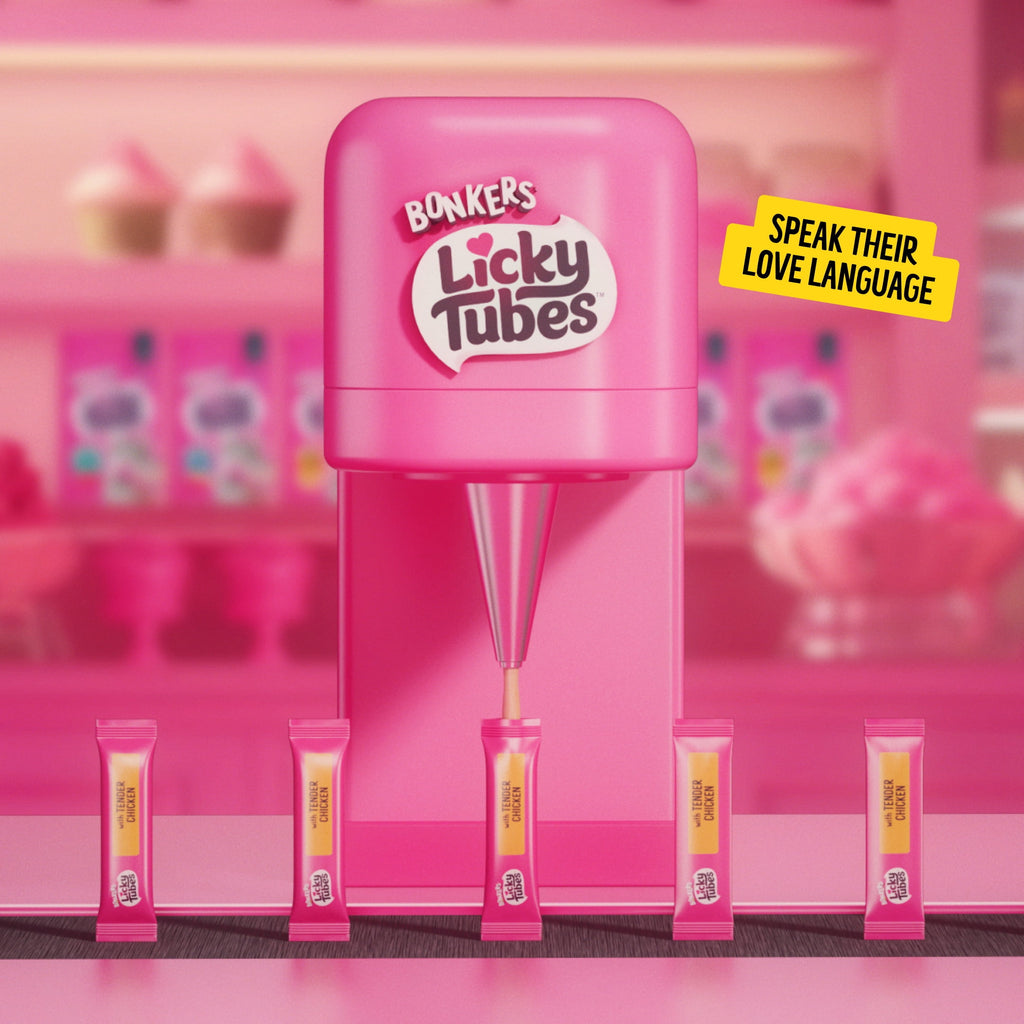 BONKERS Licky Tubes Chicken, Salmon, and Tuna Flavored Wet Cat Treats, 20 Pieces