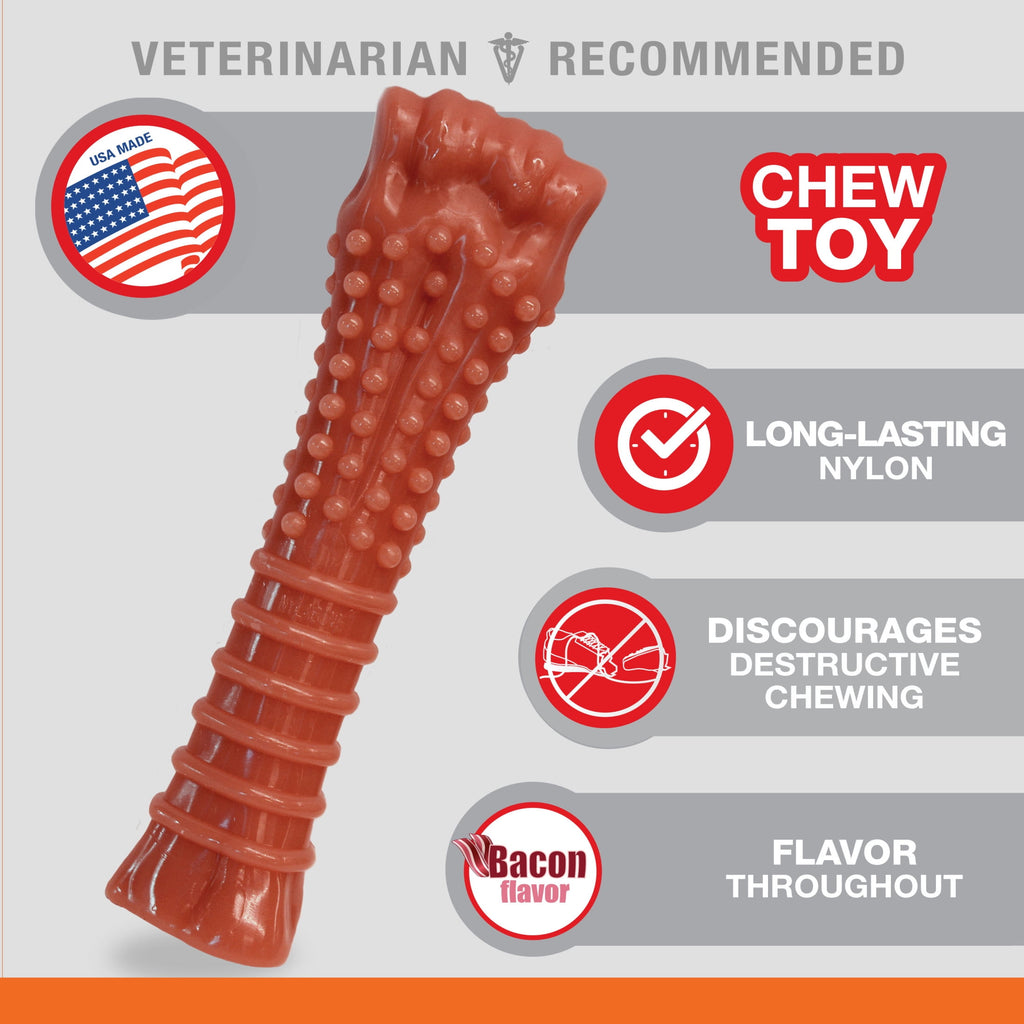 Nylabone Power Chew Textured Knuckle Bone Dog Toy, Dog Chew Toy, Chicken Flavor, X-Large, 1 Count