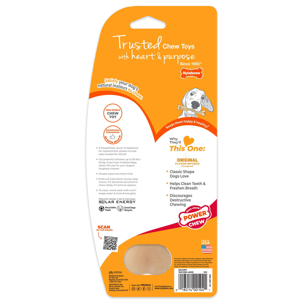 Nylabone Power Chew Original Bone Dog Toy, Dog Chew Toy, Original Flavor, Large, 1 Count