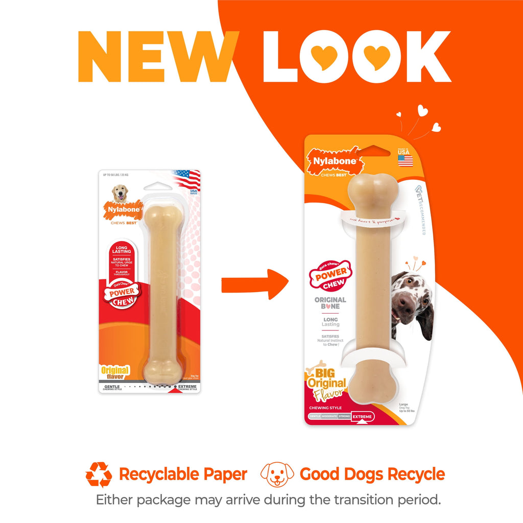 Nylabone Power Chew Original Bone Dog Toy, Dog Chew Toy, Original Flavor, Large, 1 Count