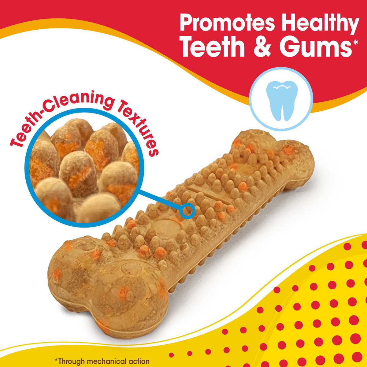 Nylabone Nubz Flavor Bursts Natural Dog Treats for Large Dogs, Bacon & Cheese Flavor Dog Bones, Large - 30+ lbs., 7 Count
