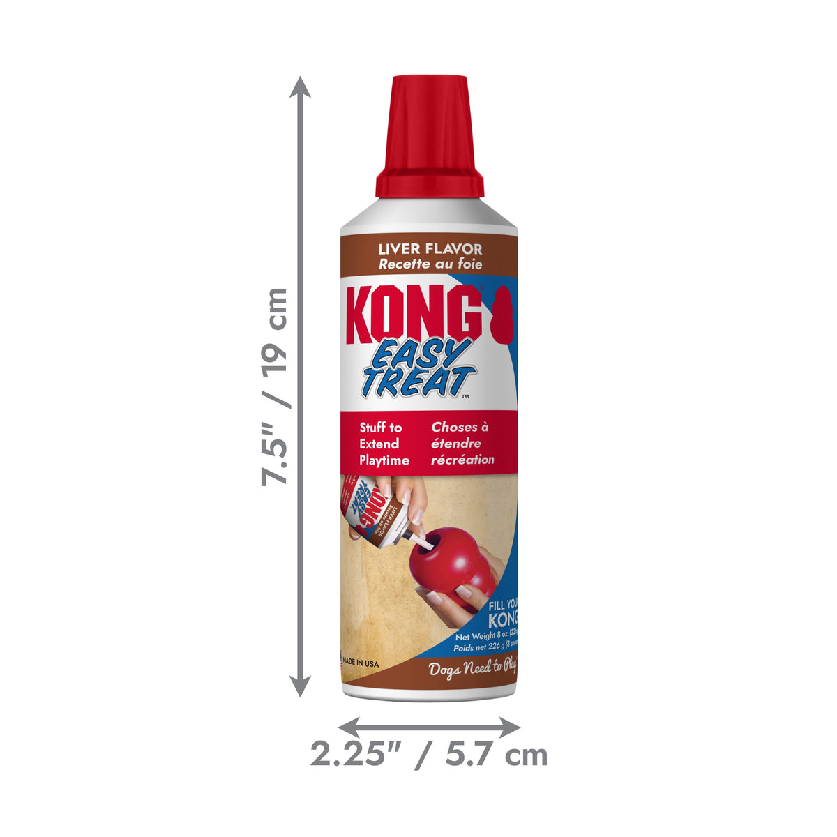 KONG® Stuff' N Easy Treat Easy Nozzle Control Dog Treat, Peanut Butter, 8 Ounces