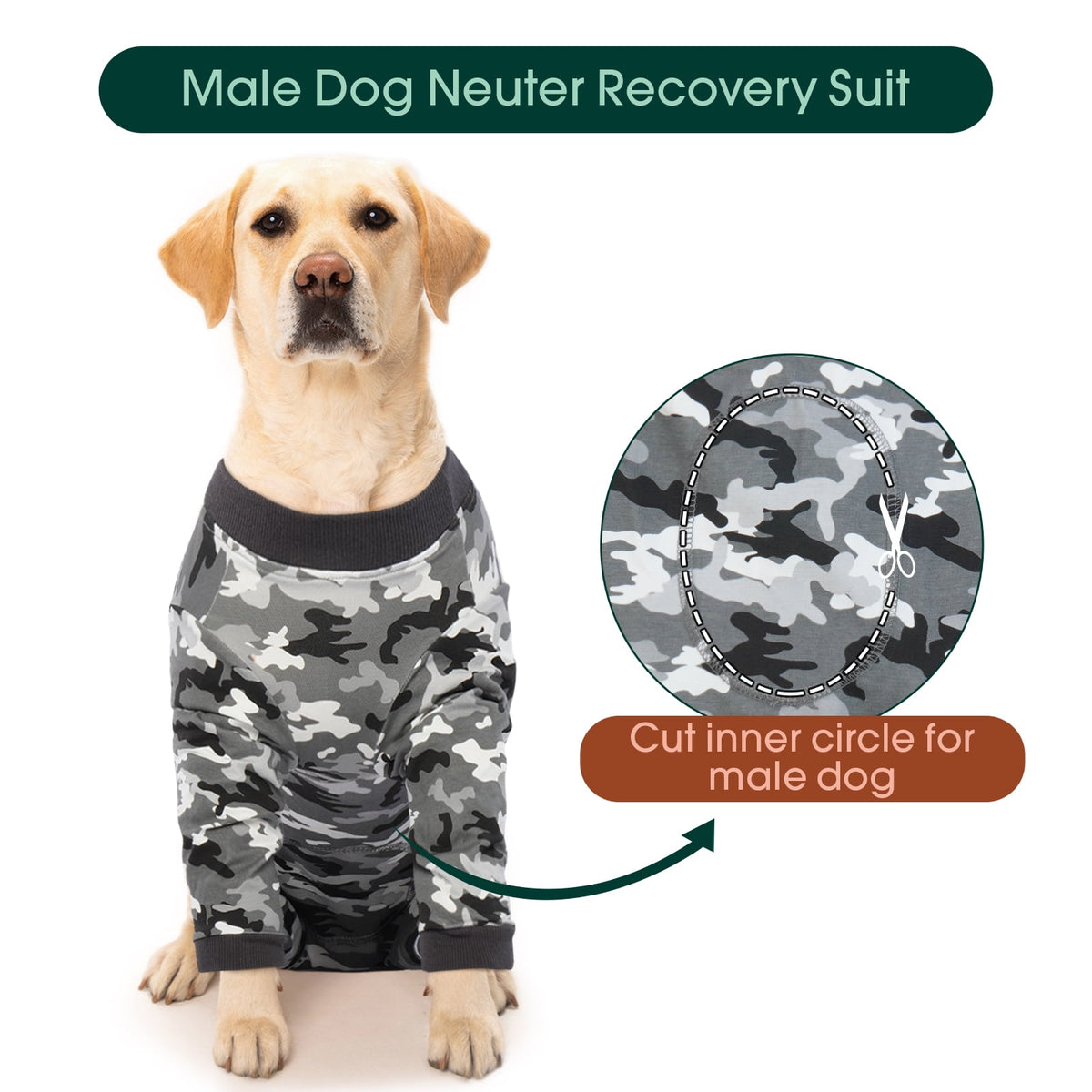 Kuoser Dog Recovery Suit Long Sleeve Dog Onesie after Surgery, Navy Blue, M