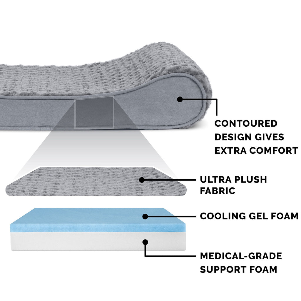 FurHaven Ultra Plush & Suede Gel-Top Luxe Lounger, Chocolate, Jumbo, 1 Count