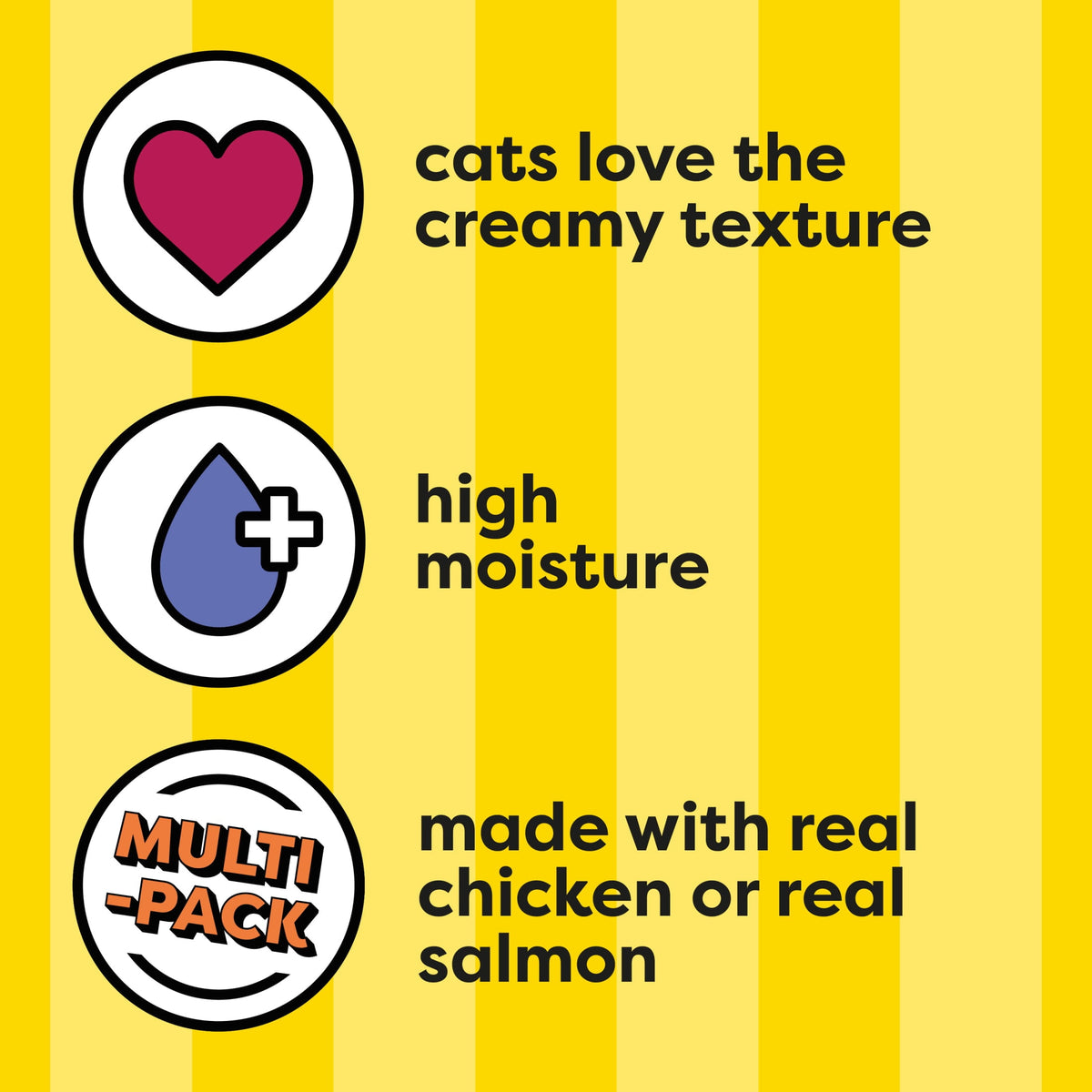 Temptations Creamy Puree Salmon and Chicken Flavor Crunchy Treats for Cats, 6.7 oz Pouches (16 Pack)
