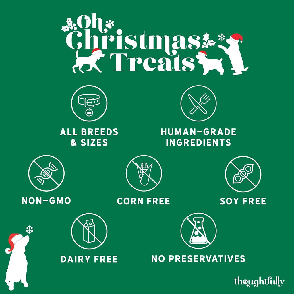 Thoughtfully 24 Days of Christmas Dog Advent Calendar 2024, Gingerbread Baked Dog Treats, Individually Wrapped Bone Shapes, 24 Count