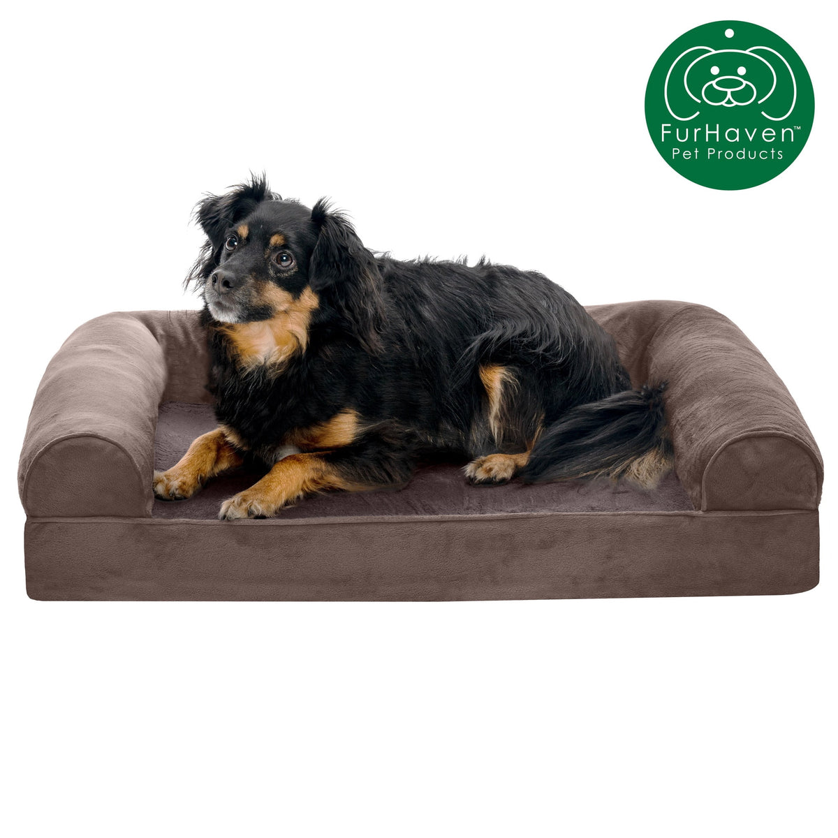 FH Faux Fur & Velvet Sofa - JM-Dark Sage