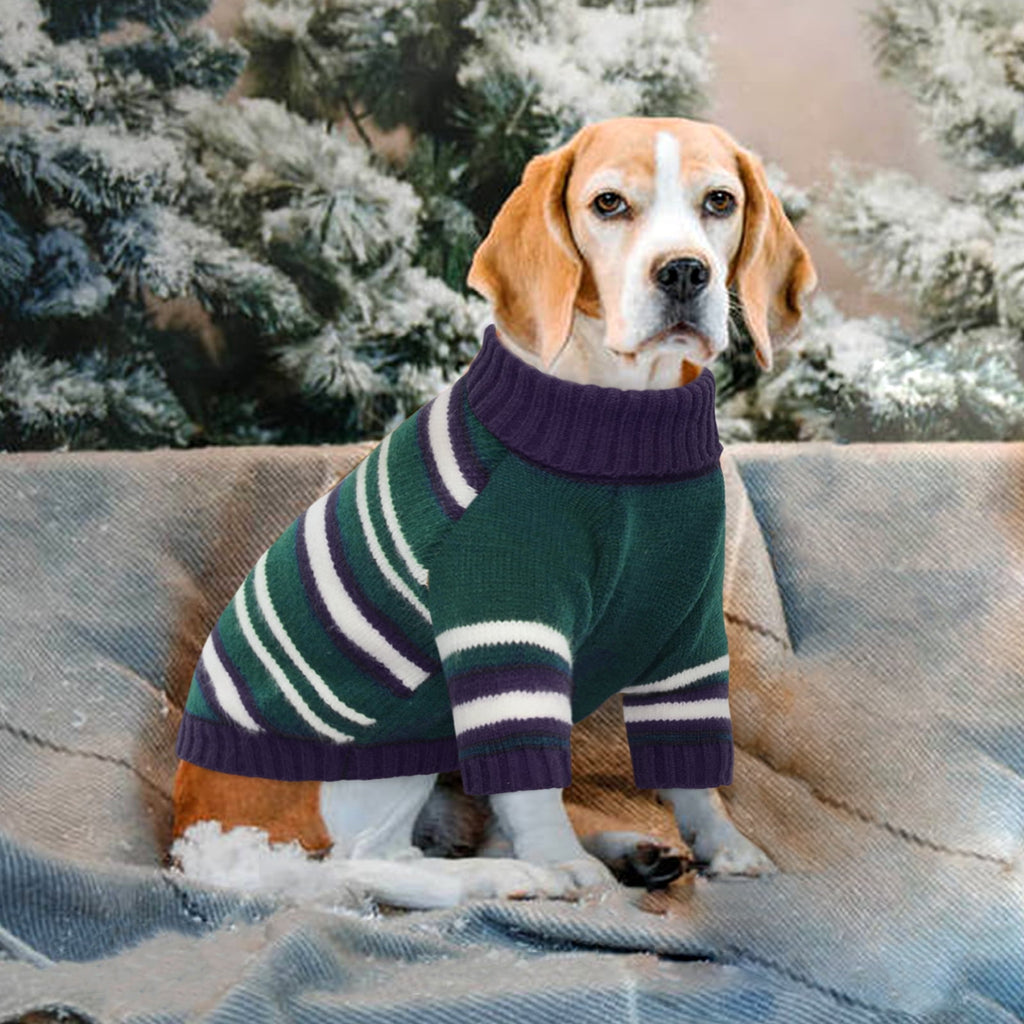 Kuoser Dog Cat Sweater Pet Warm Winter Clothes Knitwear for Dogs, Blue, M