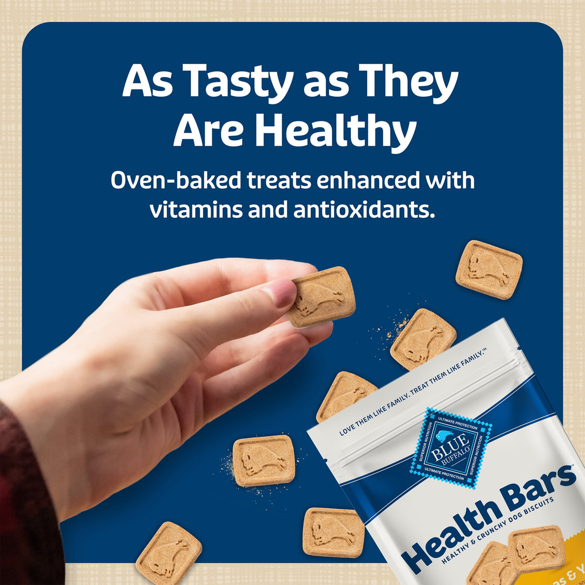 Blue Buffalo Health Bars Crunchy Dog Biscuits, Natural Dog Treats, Bananas & Yogurt 16 oz.