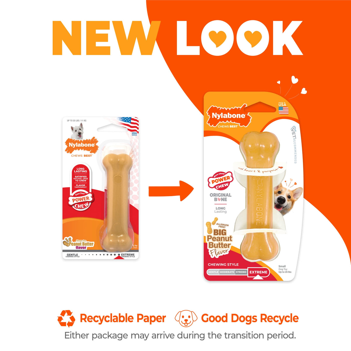 Nylabone Power Chew Original Bone Dog Toy, Dog Chew Toy, Original Flavor, Large, 1 Count