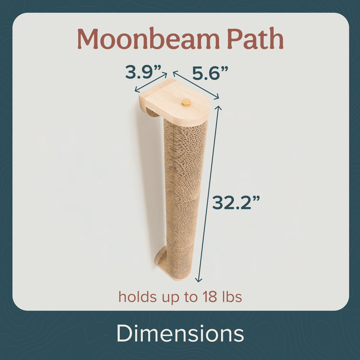 Ascentials by FurHaven Moonbeam Path Cat Scratcher (32”), Wall-Mounted Corrugated Cardboard Climber