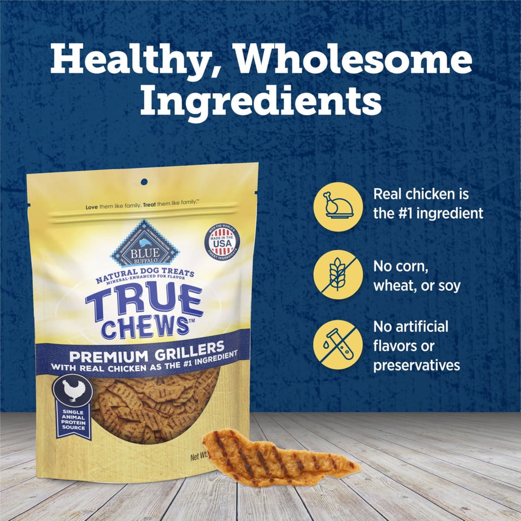 Blue Buffalo True Chews Premium Grillers Dog Treats, Chicken, 12-oz Bag