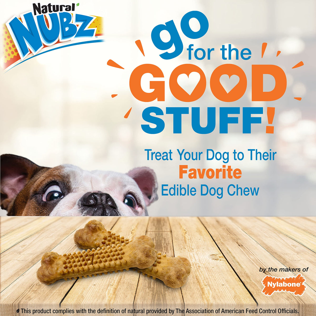 Nylabone Natural Nubz Edible Dog Chews Value Pack of 66ct. / 7.8 lbs. Total (3 x 2.6 lb / 22 ct Bags), 66 large chews; in 3- 2.6lb bags By Visit the Nylabone Store