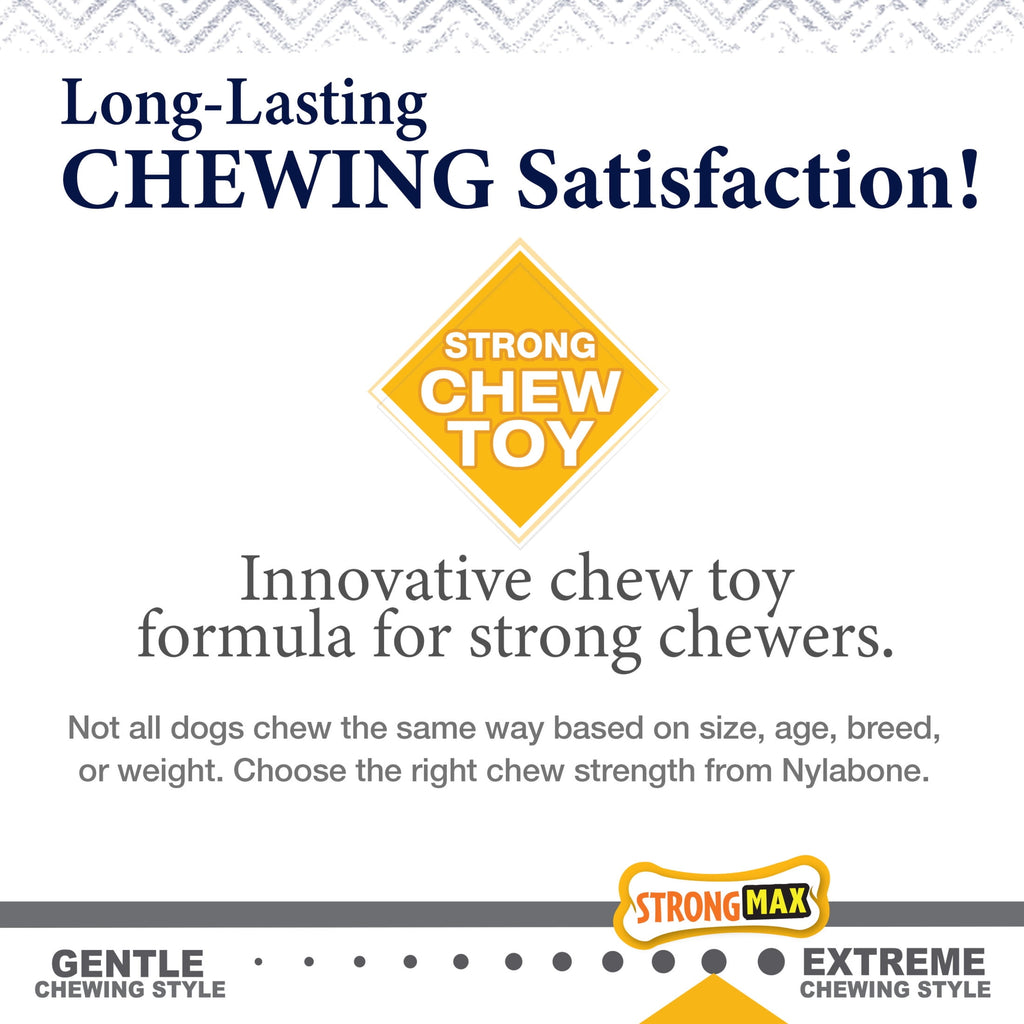 Nylabone Strong Chew Gourmet Style Wishbone Dog Toy, Dog Chew Toy, Peanut Butter Flavor, Large, 1 Count