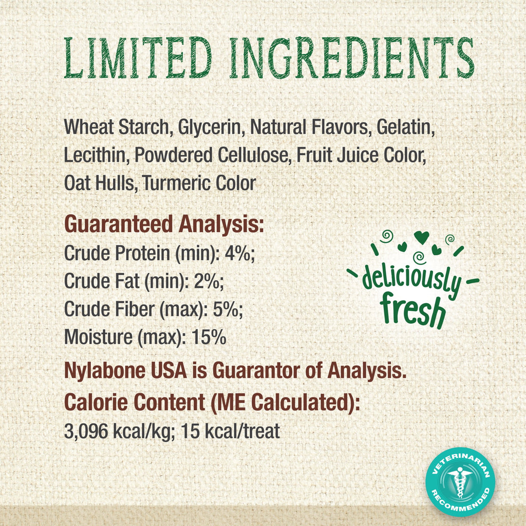 Nylabone Nutri Dent Natural Dental Chews for Dogs, Limited Ingredient Dog Treats, Teeth Cleaning Dental Sticks for Dogs, Fresh Breath Flavor, For X-Small Dogs (78 Count)