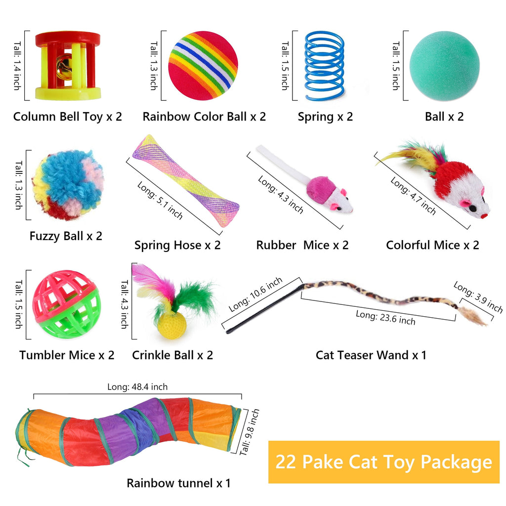 Semfri Cat Toys Tunnels Collapsible Pets Cat Jungle Tunnels Kitty Toys Balls