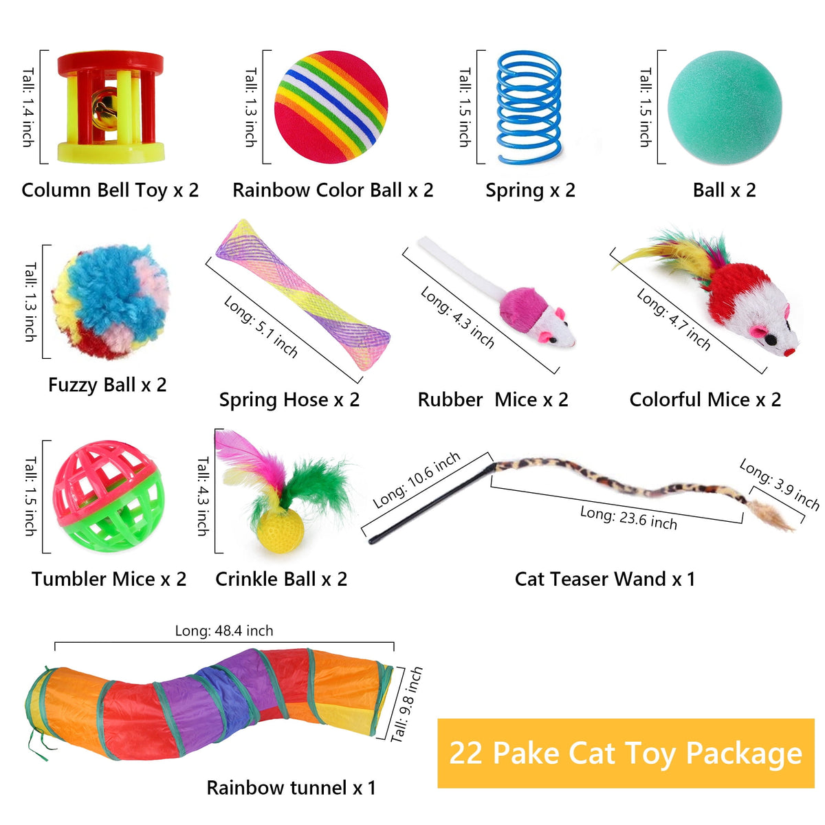 Semfri Cat Toys Tunnels Collapsible Pets Cat Jungle Tunnels Kitty Toys Balls