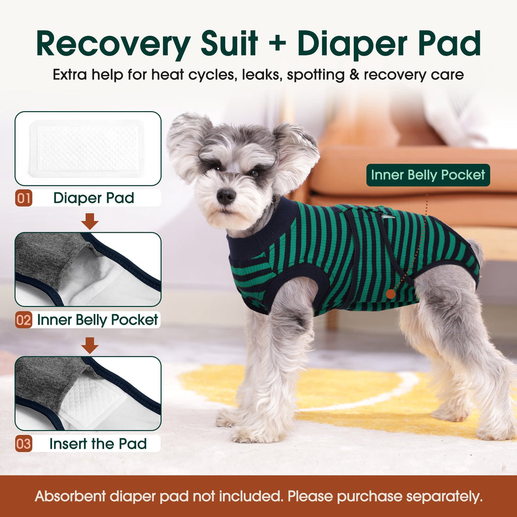 Kuoser Dog Surgical Recovery Suit Dogs Cat Onesie after Surgery,Brown,XL