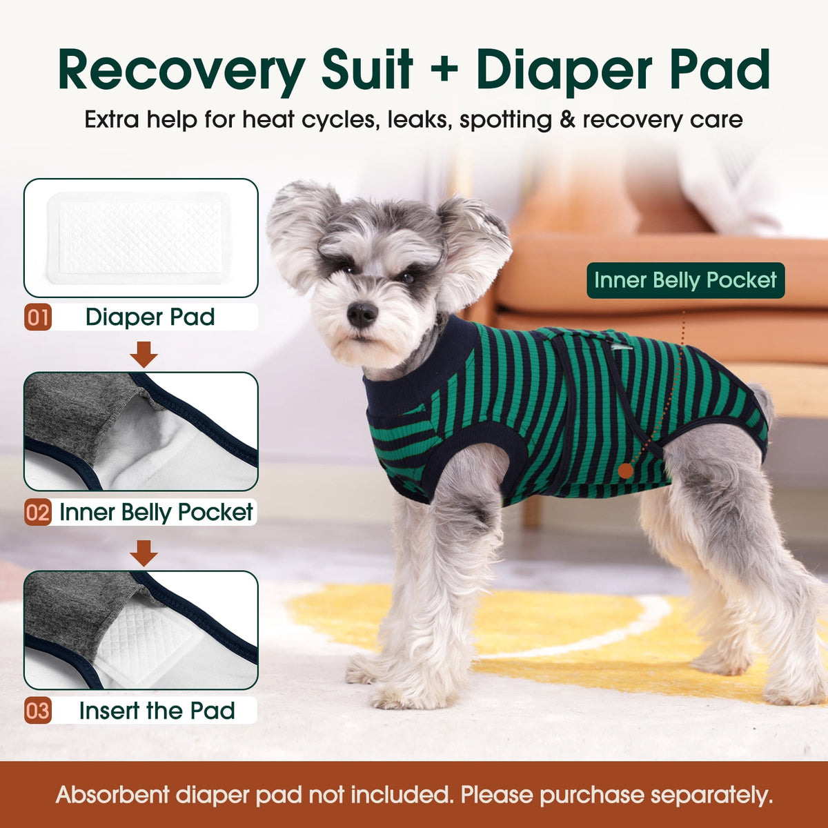 Kuoser Dog Surgical Recovery Suit Dog Cat Onesie after Surgery,Pink,L