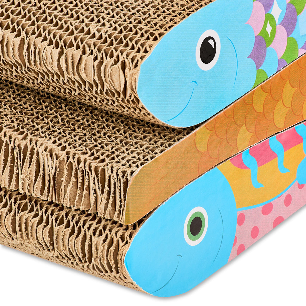 Vibrant Life Fish Cat Scratcher with Catnip, Multicolor, 3 Pack