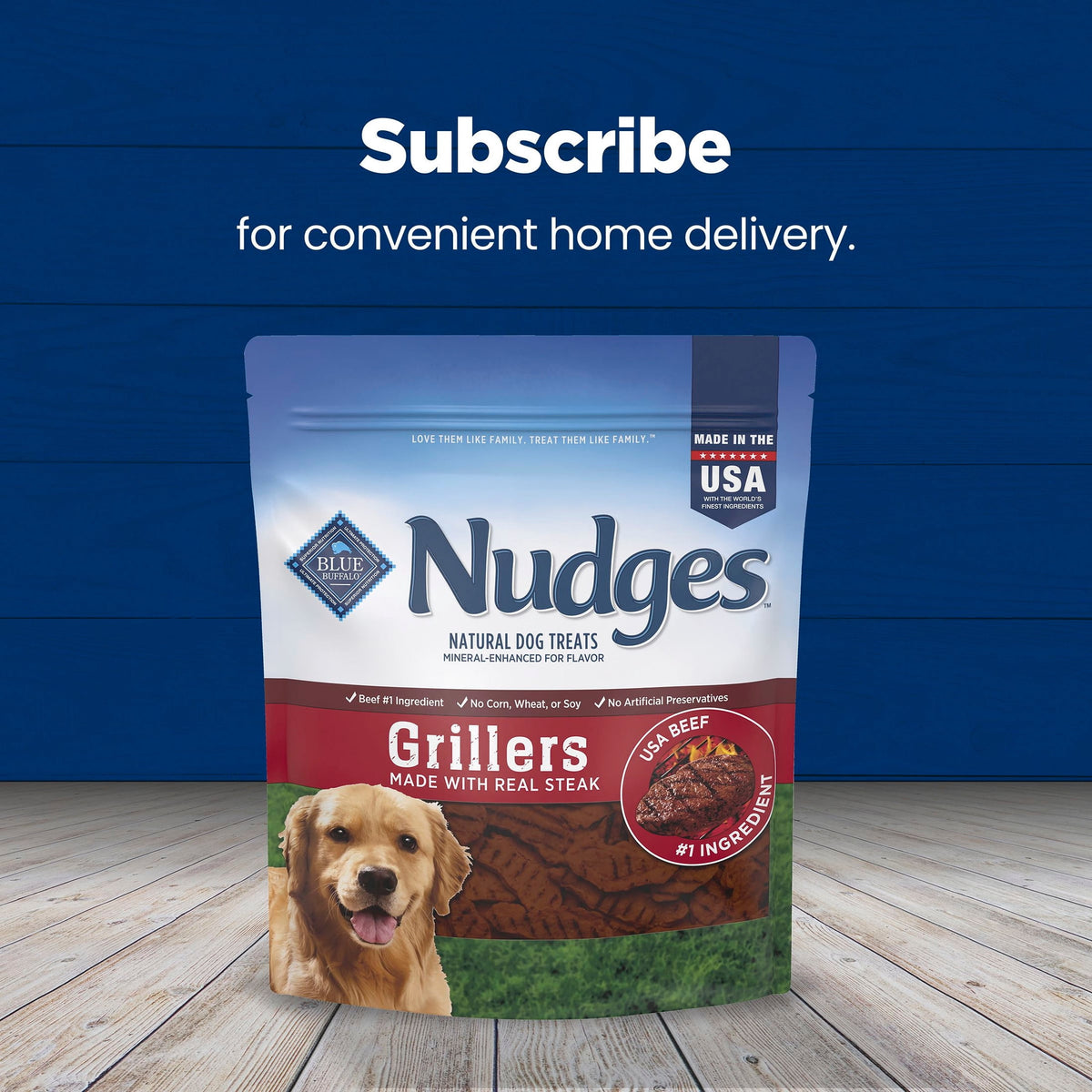 Blue Buffalo Nudges Grillers, Natural Dog Treats, Steak, 12oz Bag