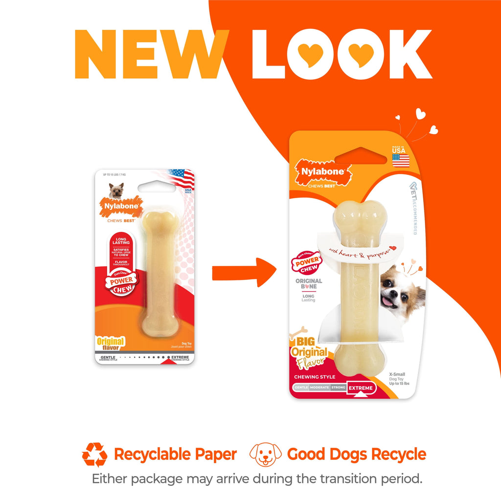 Nylabone Power Chew Original Bone Dog Toy, Dog Chew Toy, Original Flavor, Large, 1 Count