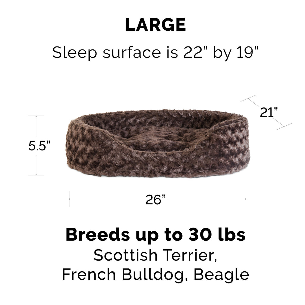FurHaven Pet Products Ultra Plush Oval Pet Bed for Dogs & Cats - Gray, Small