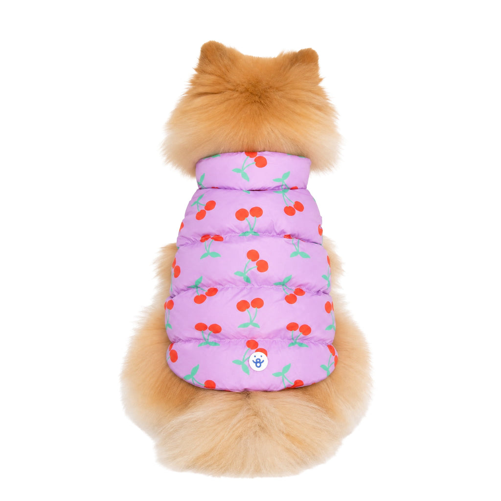 Oodles Quilted Fall Puffer Dog Jacket, Pink, Small