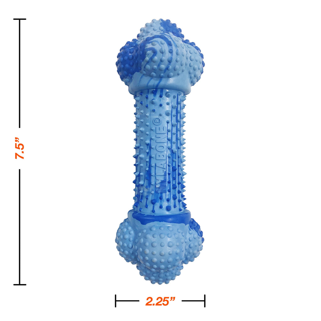 Nylabone Strong Chew Double Action Bone Dog Toy, Rubber Dog Chew Toy, Peanut Butter Flavor, Large, 1 Count